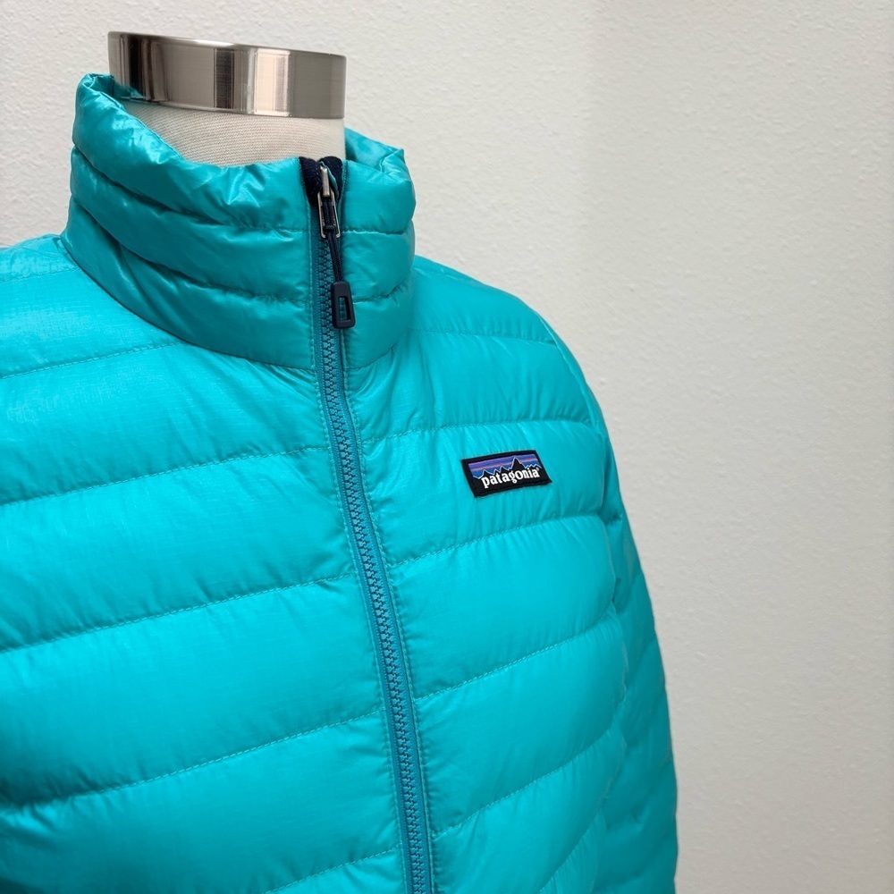 Patagonia Down Sweater Puffer Jacket Lightweight Packable Teal Blue Size Small - Picture 9 of 12